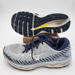 Mizuno Wave Sky 4 Waveknit‎ Women's 11 Gray Blue Running Shoes 411222.5757